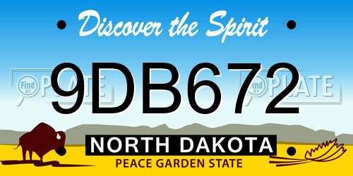9DB672 North Dakota License Plate