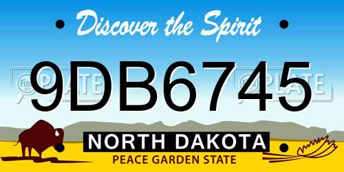 9DB6745 North Dakota License Plate