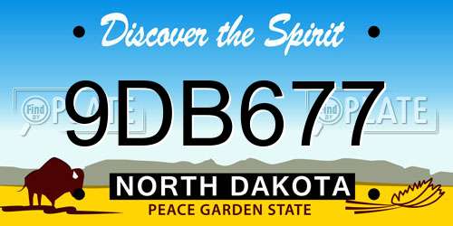 9DB677 North Dakota License Plate