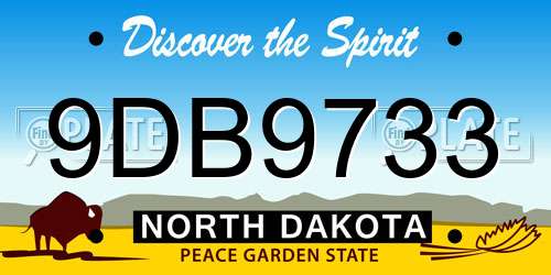 9DB9733 North Dakota License Plate