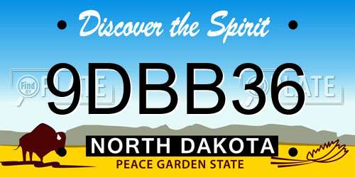9DBB36 North Dakota License Plate