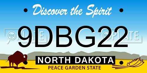 9DBG22 North Dakota License Plate