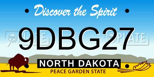 9DBG27 North Dakota License Plate