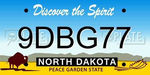 9DBG77 North Dakota License Plate