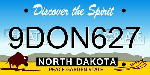9DON627 North Dakota License Plate