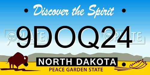 9DOQ24 North Dakota License Plate