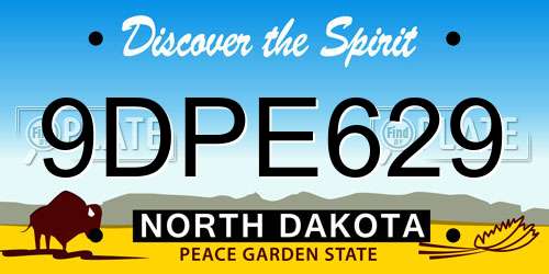 9DPE629 North Dakota License Plate