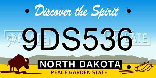 9DS536 North Dakota License Plate