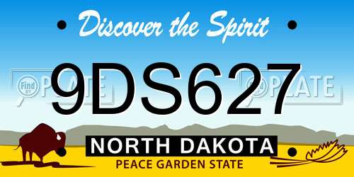 9DS627 North Dakota License Plate