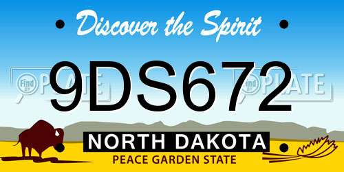 9DS672 North Dakota License Plate