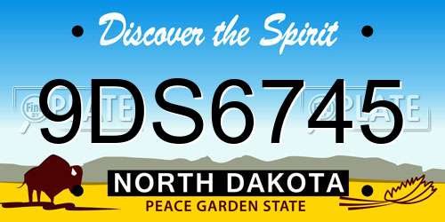 9DS6745 North Dakota License Plate