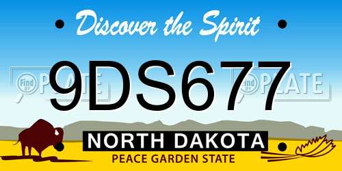 9DS677 North Dakota License Plate