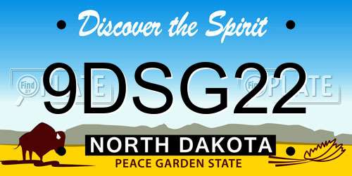9DSG22 North Dakota License Plate