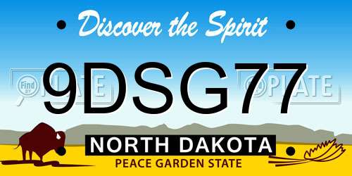 9DSG77 North Dakota License Plate