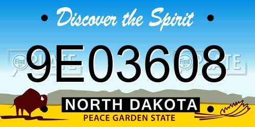 9E03608 North Dakota License Plate