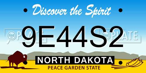 9E44S2 North Dakota License Plate