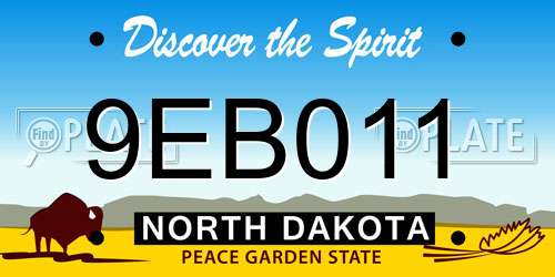 9EB011 North Dakota License Plate