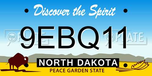 9EBQ11 North Dakota License Plate