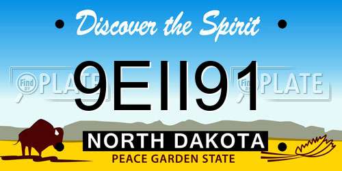 9EII91 North Dakota License Plate