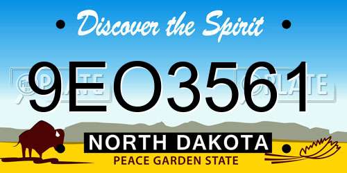 9EO3561 North Dakota License Plate
