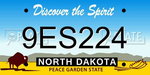 9ES224 North Dakota License Plate
