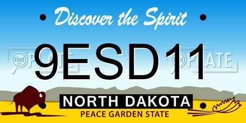 9ESD11 North Dakota License Plate