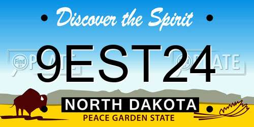9EST24 North Dakota License Plate