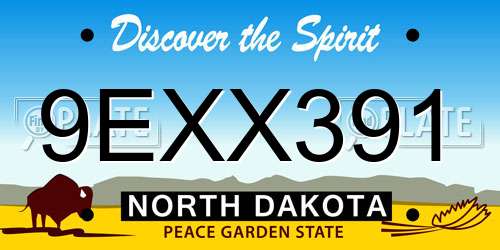 9EXX391 North Dakota License Plate