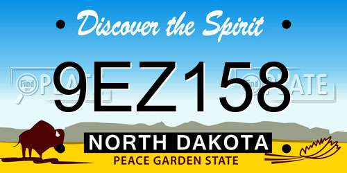 9EZ158 North Dakota License Plate