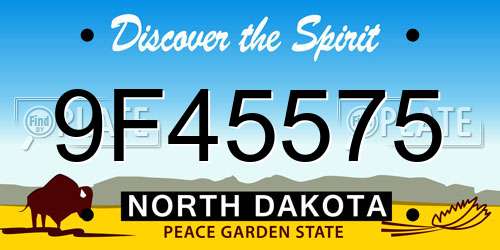 9F45575 North Dakota License Plate