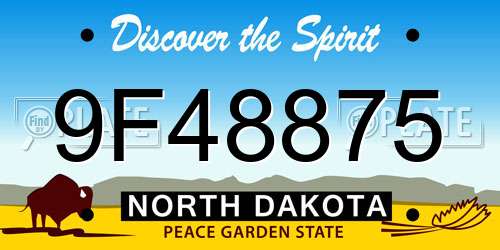 9F48875 North Dakota License Plate