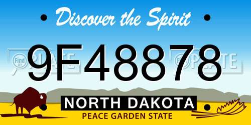 9F48878 North Dakota License Plate
