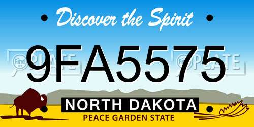 9FA5575 North Dakota License Plate