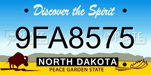 9FA8575 North Dakota License Plate