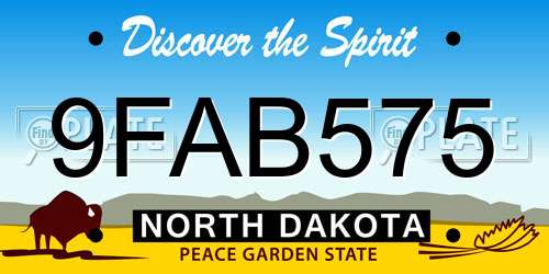 9FAB575 North Dakota License Plate
