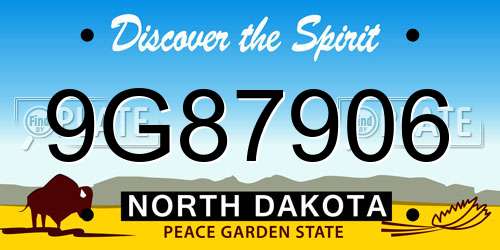 9G87906 North Dakota License Plate