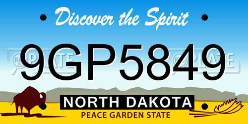 9GP5849 North Dakota License Plate