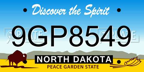 9GP8549 North Dakota License Plate