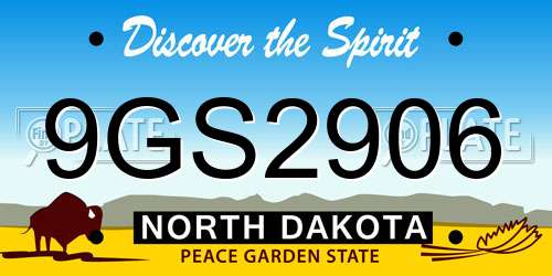 9GS2906 North Dakota License Plate