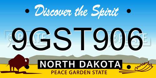 9GST906 North Dakota License Plate