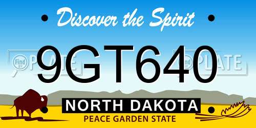 9GT640 North Dakota License Plate
