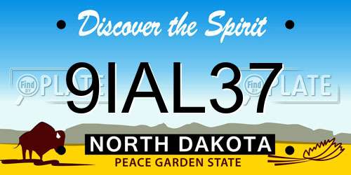 9IAL37 North Dakota License Plate