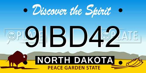9IBD42 North Dakota License Plate