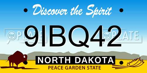 9IBQ42 North Dakota License Plate