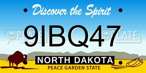 9IBQ47 North Dakota License Plate