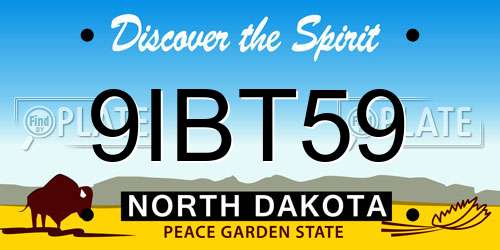 9IBT59 North Dakota License Plate
