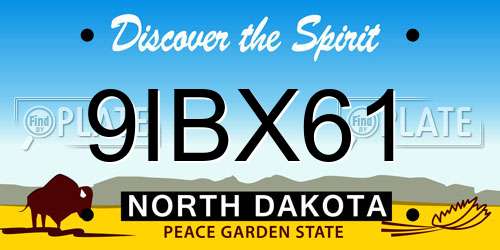 9IBX61 North Dakota License Plate