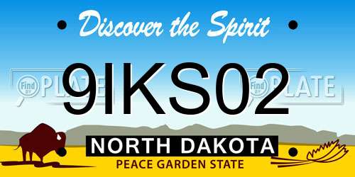 9IKS02 North Dakota License Plate
