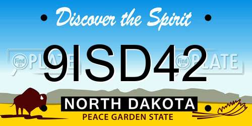 9ISD42 North Dakota License Plate
