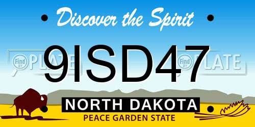 9ISD47 North Dakota License Plate